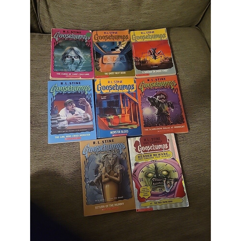 Vtg RL Stine Goosebumps Books Lot of 8 First Edition 90s Monster Ghost Mummy